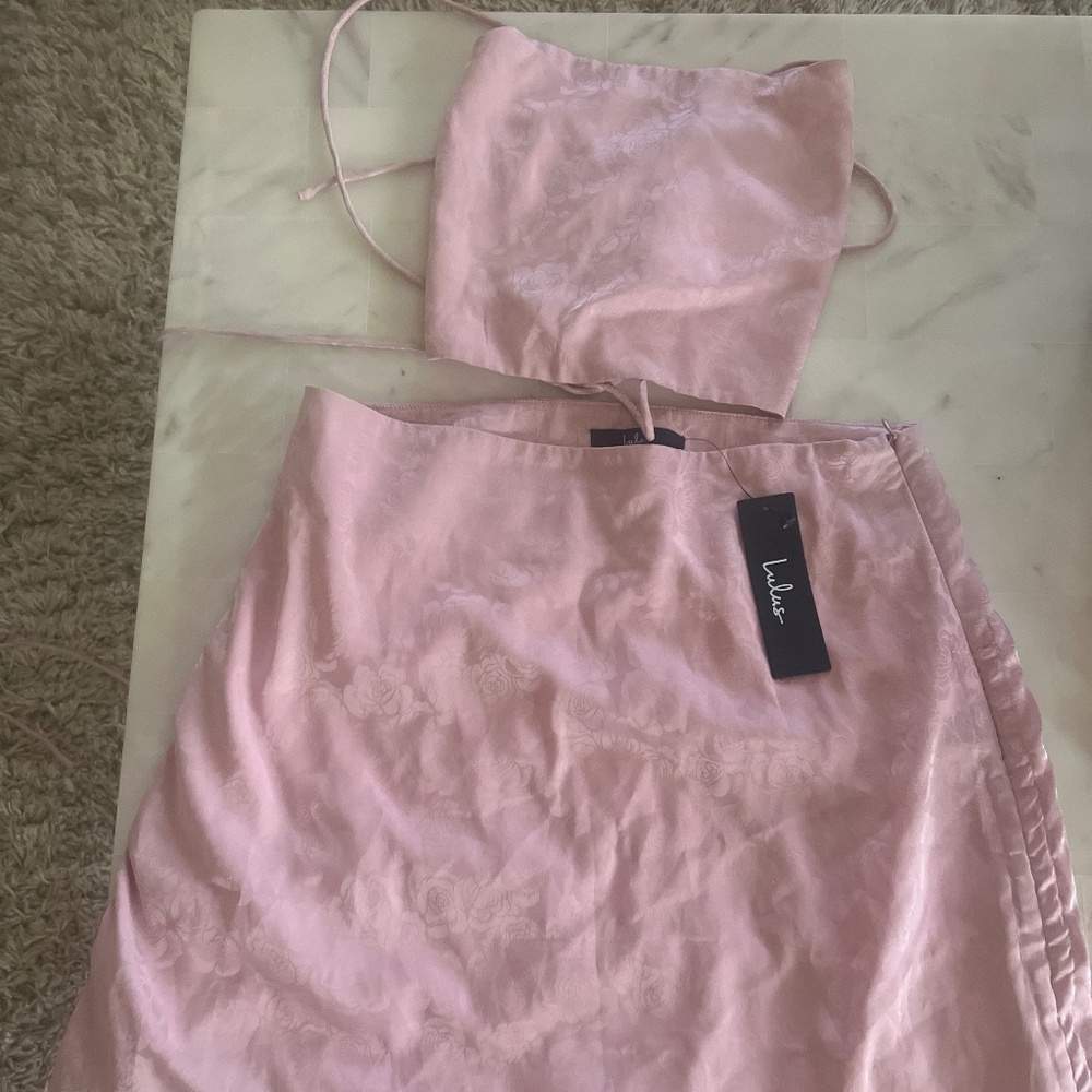 Lulus Pink Two Piece Mini Skirt Set